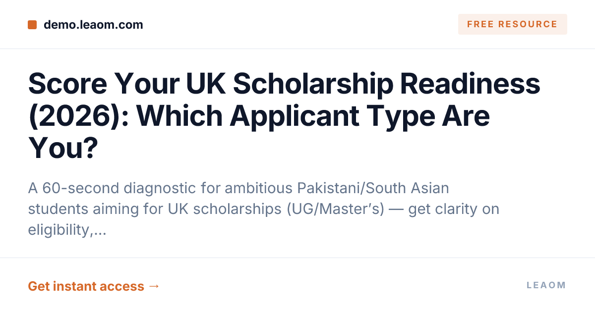 Score Your UK Scholarship Readiness (2026): Which Applicant Type Are You?