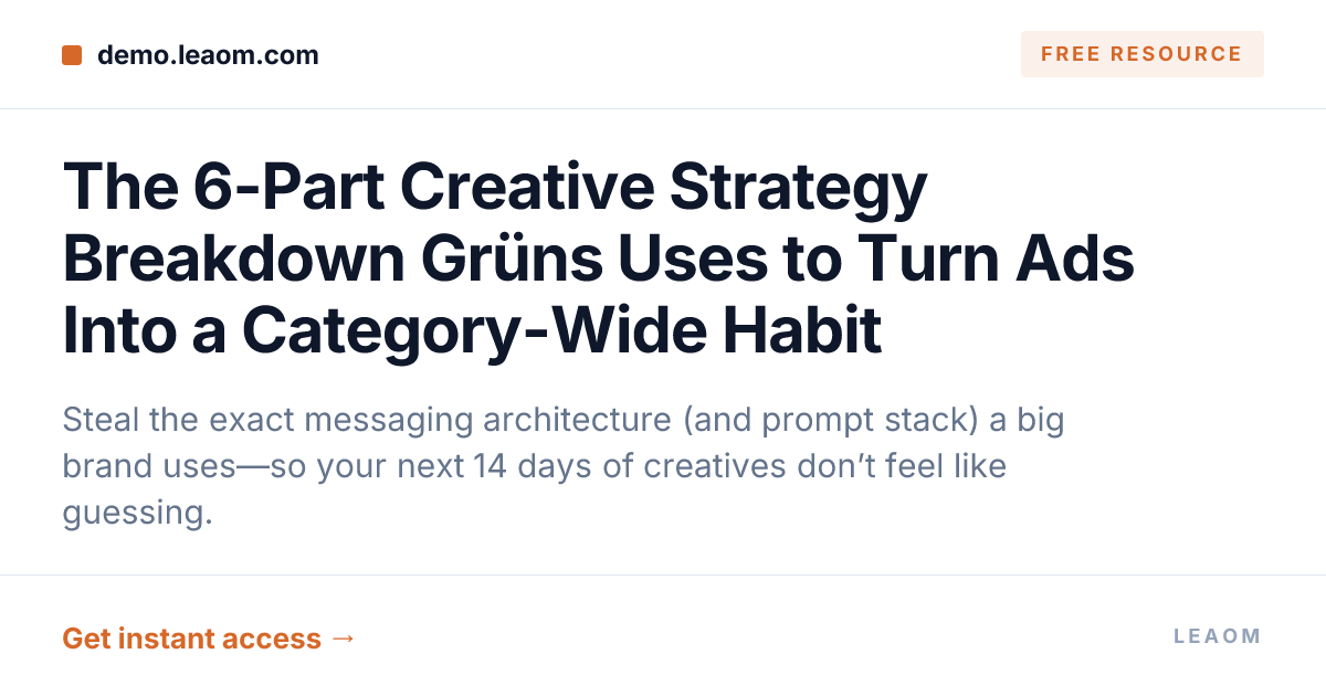 The 6-Part Creative Strategy Breakdown Grüns Uses to Turn Ads Into a Category-Wide Habit