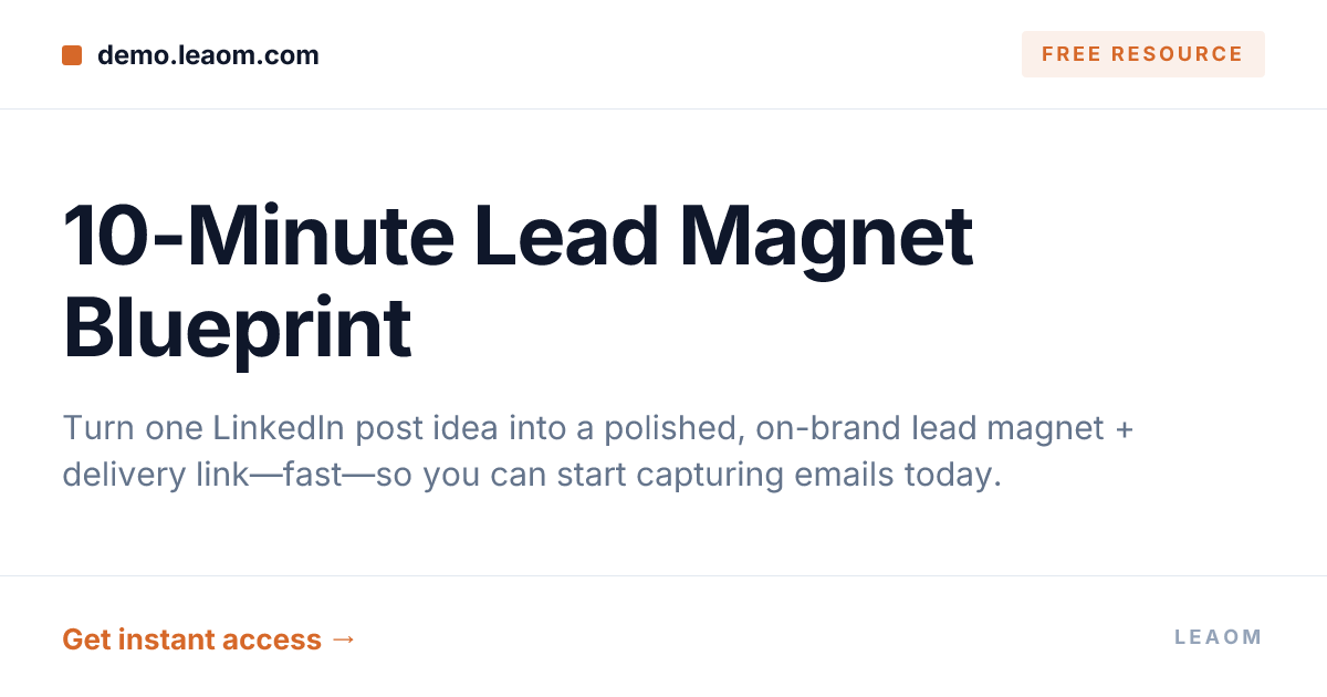 10-Minute Lead Magnet Blueprint